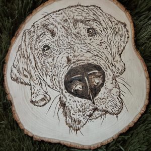 Custom Wood Burned Pet Portrait